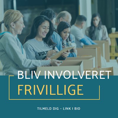 Lad os heppe på frivillige blue modern-simple