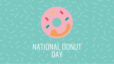 Yum det er National Donut Day blue modern-simple