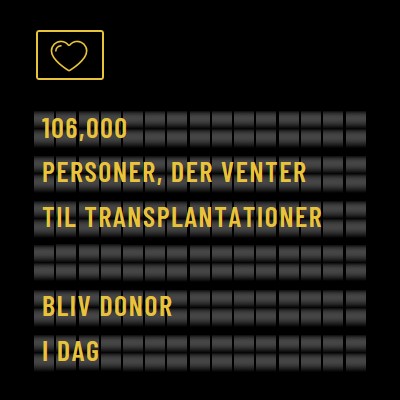 Bliv organdonor i dag black modern-bold