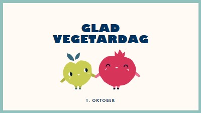 Glad vegetardag white whimsical-line