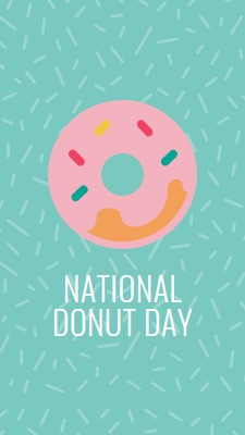 Yum det er National Donut Day blue modern-simple