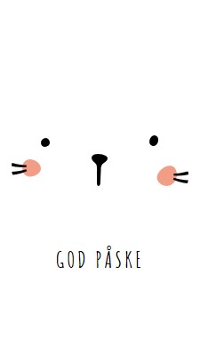 Glad påske, hare white whimsical-line