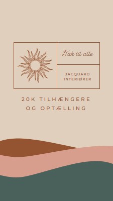 20k tilhængere og optælling pink organic-boho