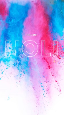 Happy Holi white modern-bold