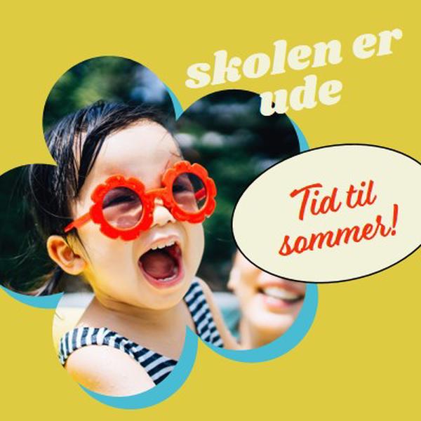 Skolen er ude, poolen er i yellow whimsical-color-block