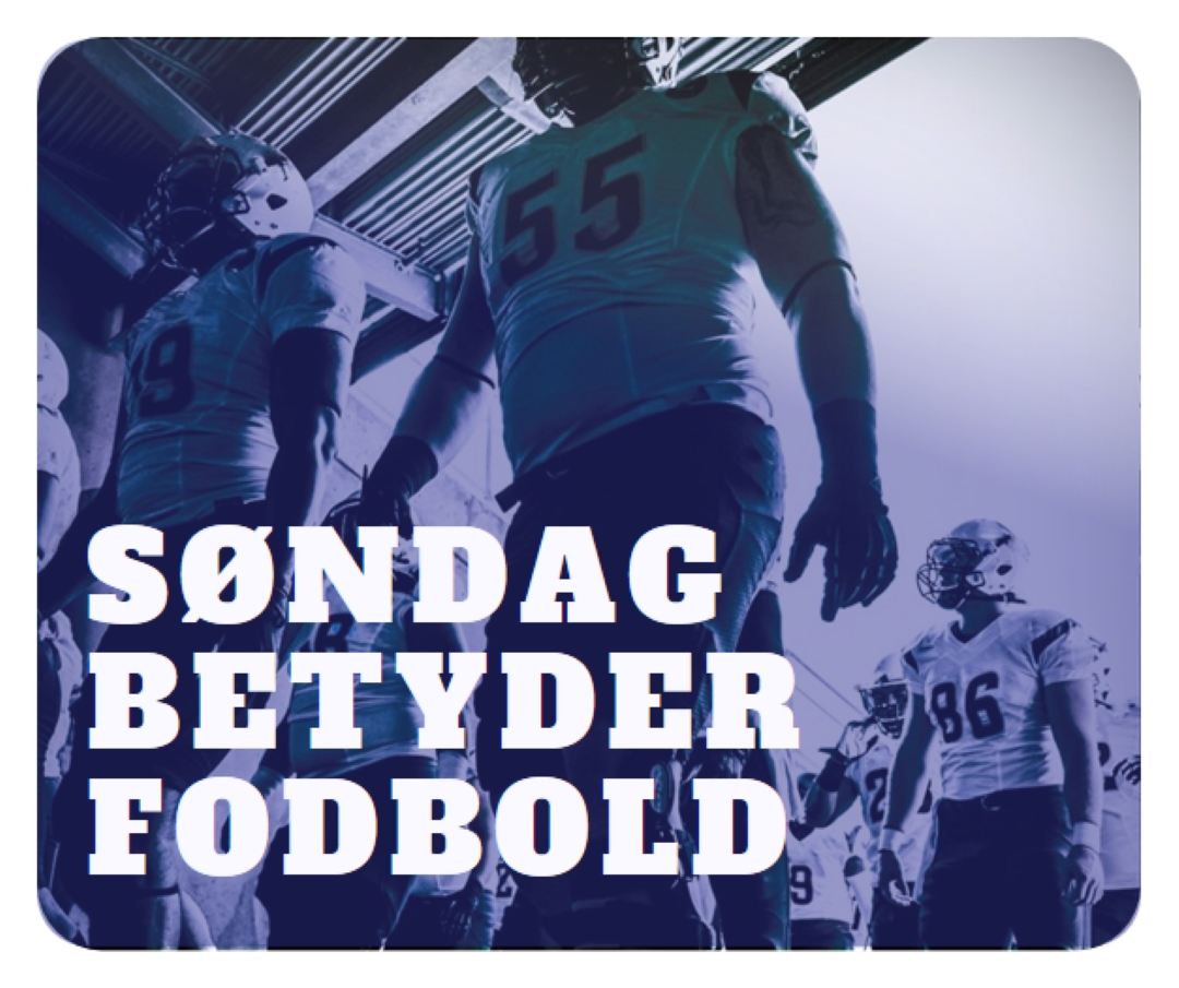 Søndag betyder fodbold purple modern-bold