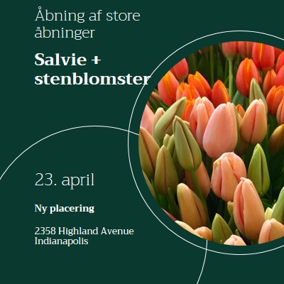 Blomsterbutiks store åbning green modern-simple