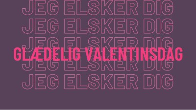 Jeg elsker dig, Valentine purple modern-bold