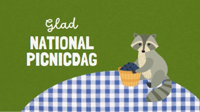 Happy National Picnic Day green whimsical-color-block