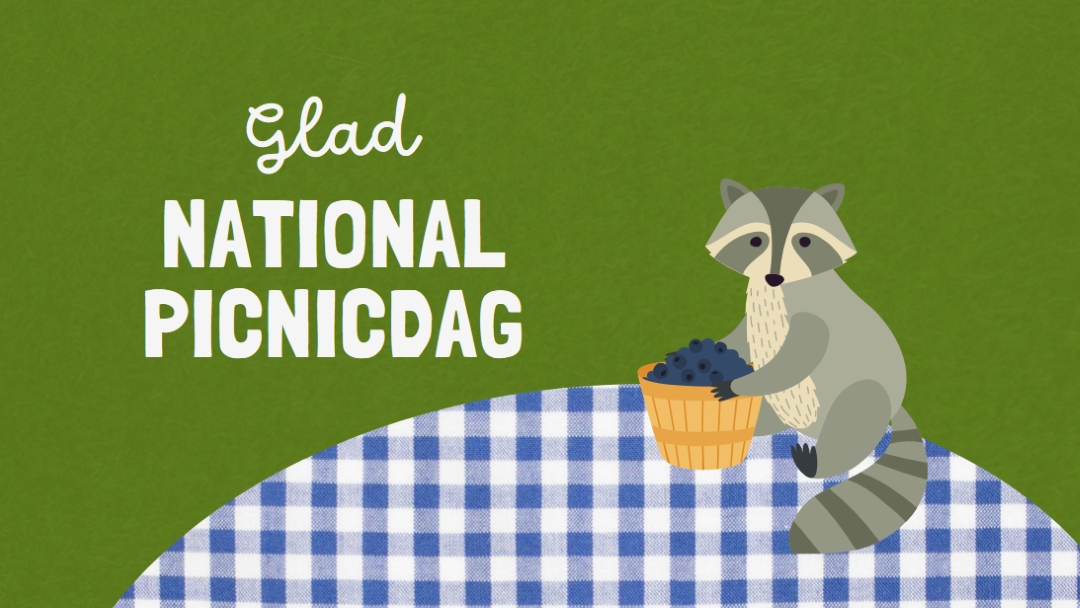Happy National Picnic Day green whimsical-color-block