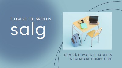 Tilbage til skoleudsalg blue modern-simple