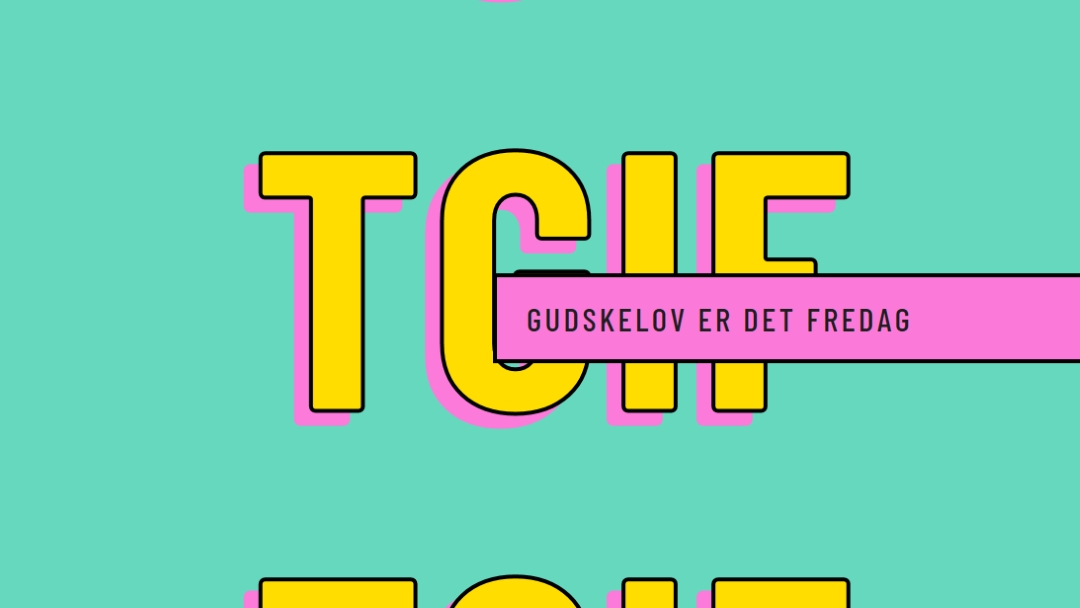Gudskelov er det fredag yellow modern-bold