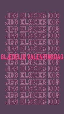 Jeg elsker dig, Valentine purple modern-bold