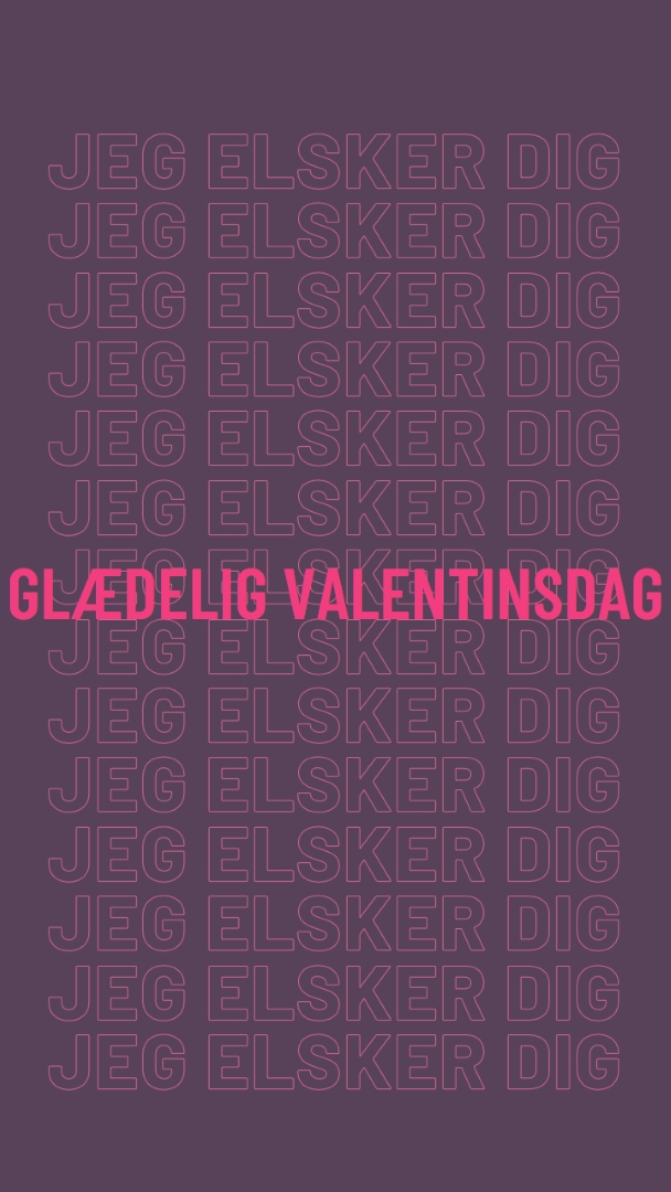Jeg elsker dig, Valentine purple modern-bold