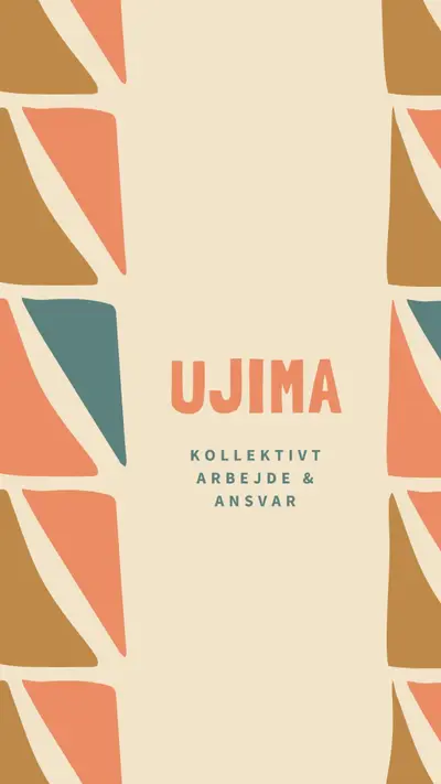 Kwanzaa princippet om Ujima orange whimsical-color-block