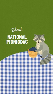 Happy National Picnic Day green whimsical-color-block