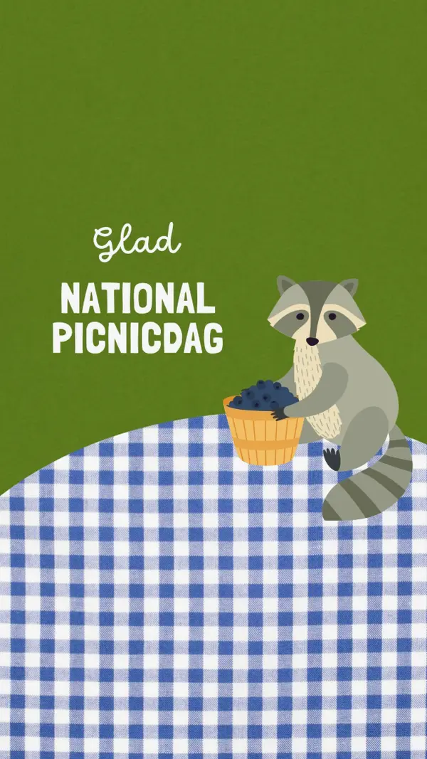 Happy National Picnic Day green whimsical-color-block