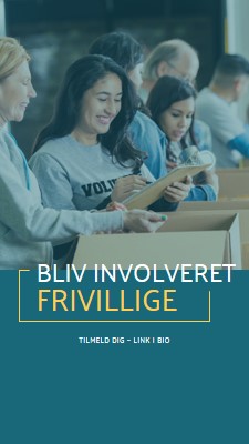 Lad os heppe på frivillige blue modern-simple