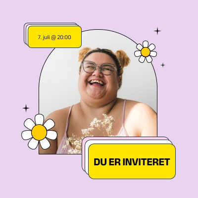 Du er inviteret til dette pink bright,bold,stickers