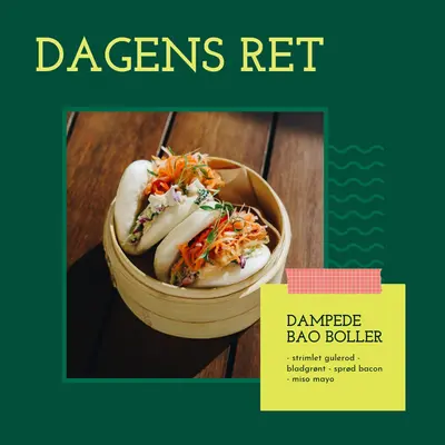 Prøv dagens ret green modern,bold,fun,geometric,graphic,label
