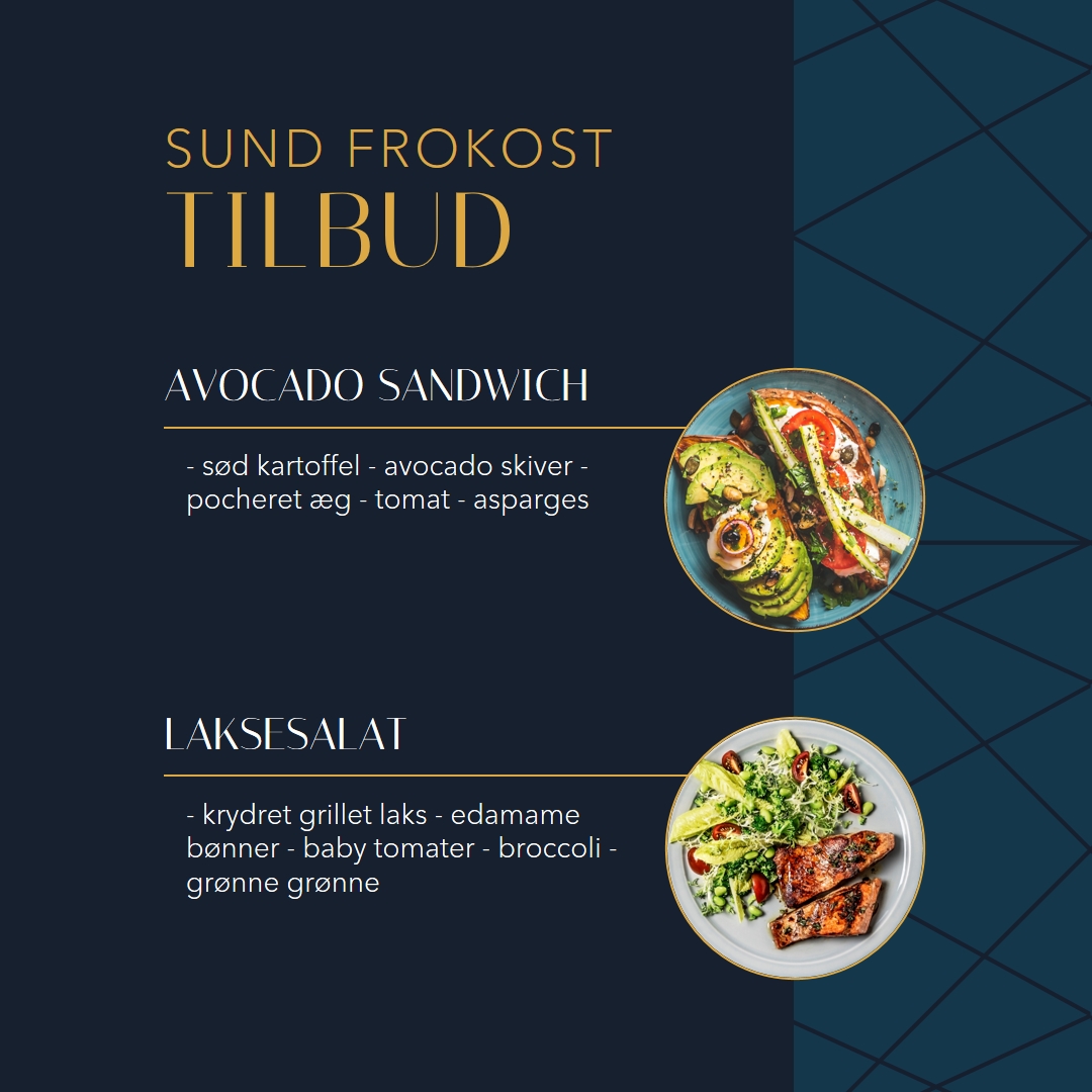 Sunde frokosttilbud blue elegant,simple,geometric