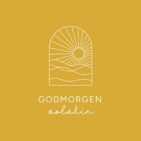 Godmorgen, solskin yellow modern,minimal,lines,simple,waves,sun