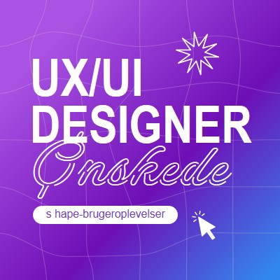 Ui/UX designer ønskede purple bold,playful,digital,grid,neon,gradient