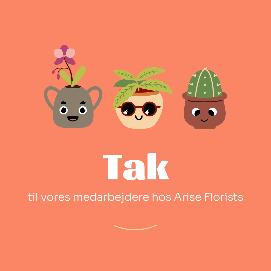 Takkekort for medarbejderne orange bright,simple,plants,cute,fun,graphic
