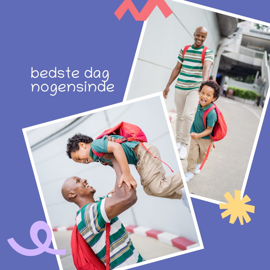 Bedste dag nogensinde purple minimal,whimsical,illustrated,fun,overlapping,squiggle