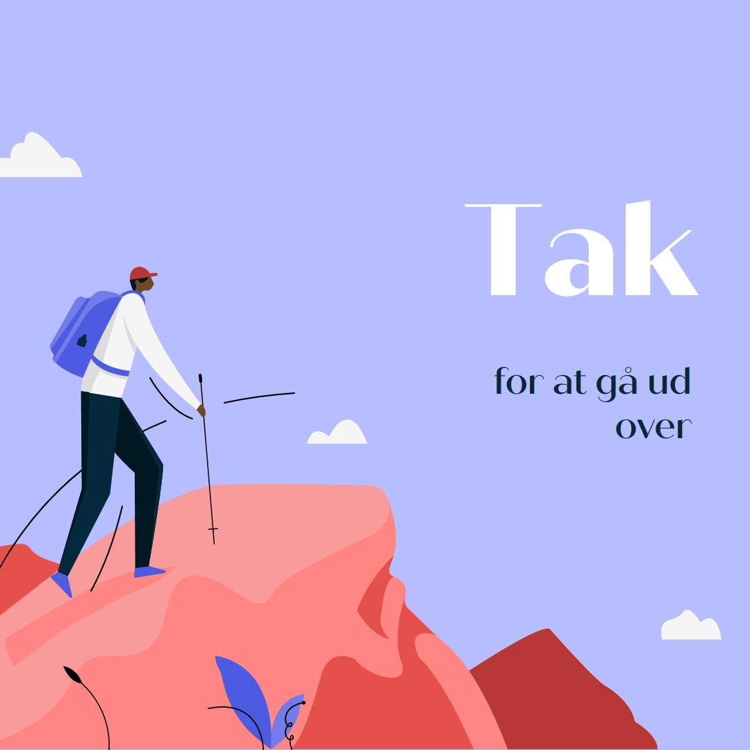 Takkekort til medarbejder blue simple,inspiring,mountain,graphic,illustration,bold