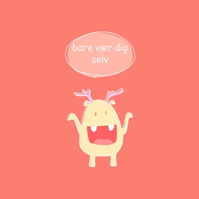 Bare vær dig selv pink minimal,vibrant,monster,simple,fun,cartoon
