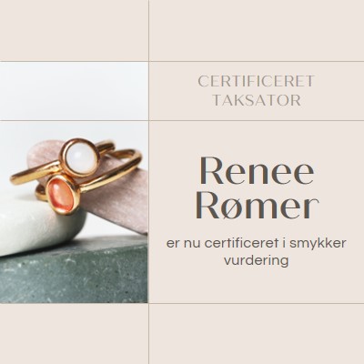 Certificeret i smykker vurdering brown clean,minimal,frame,elegant,neutral,asymmetrical