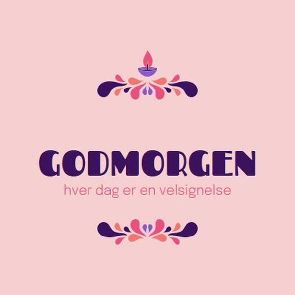 Hver dag er en velsignelse pink modern,playful,graphics,bright,typographic,art-nouveau