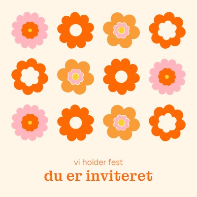 Vi holder fest orange bold,fun,graphic