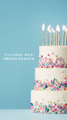 Tillykke med fødselsdagskagen blue modern-simple