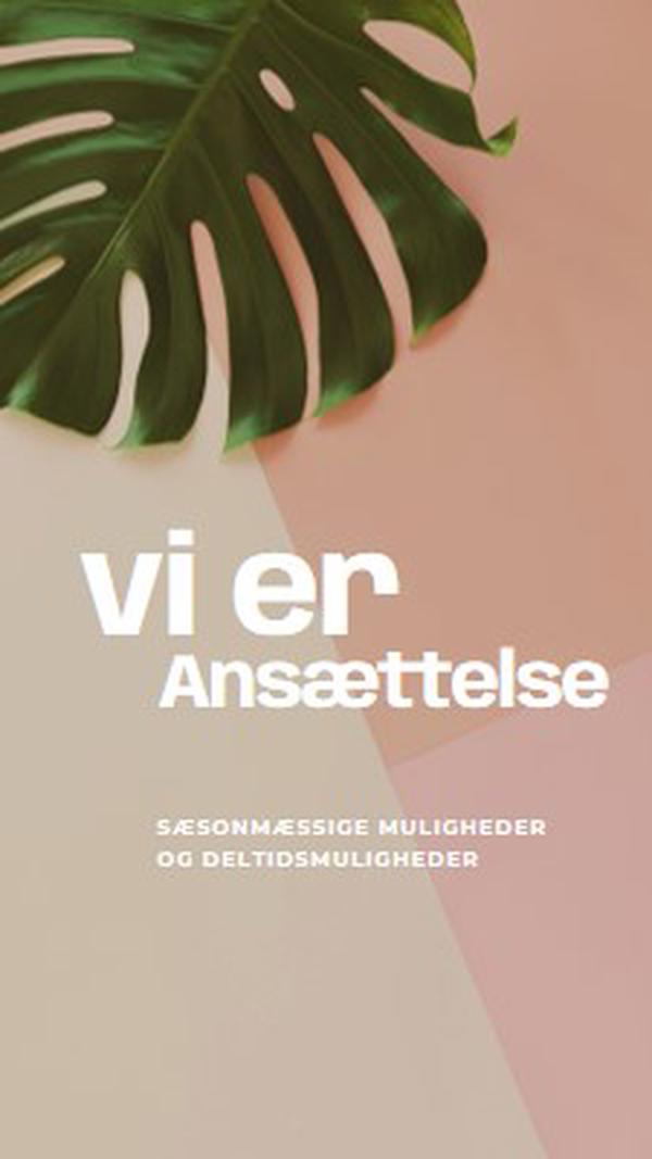 Vi ansætter sæsonarbejdere pink modern-simple