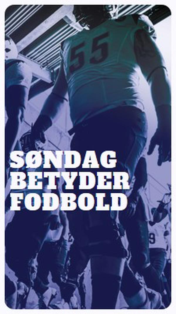 Søndag betyder fodbold purple modern-bold