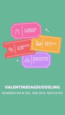 Valentinsdag giveaway green bright,playful,tickets,retro,shape,overlapping