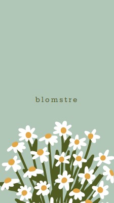 En frisk forårsblomst green clean,delicate,illustration,simple,natural,floral