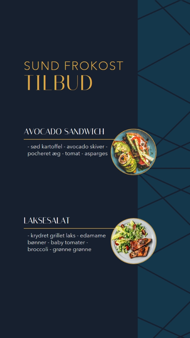 Sunde frokosttilbud blue elegant,simple,geometric
