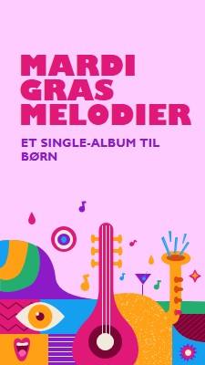 Mardi Gras melodier til børn pink whimsical,fun,illustration,geometric,graphic,bright