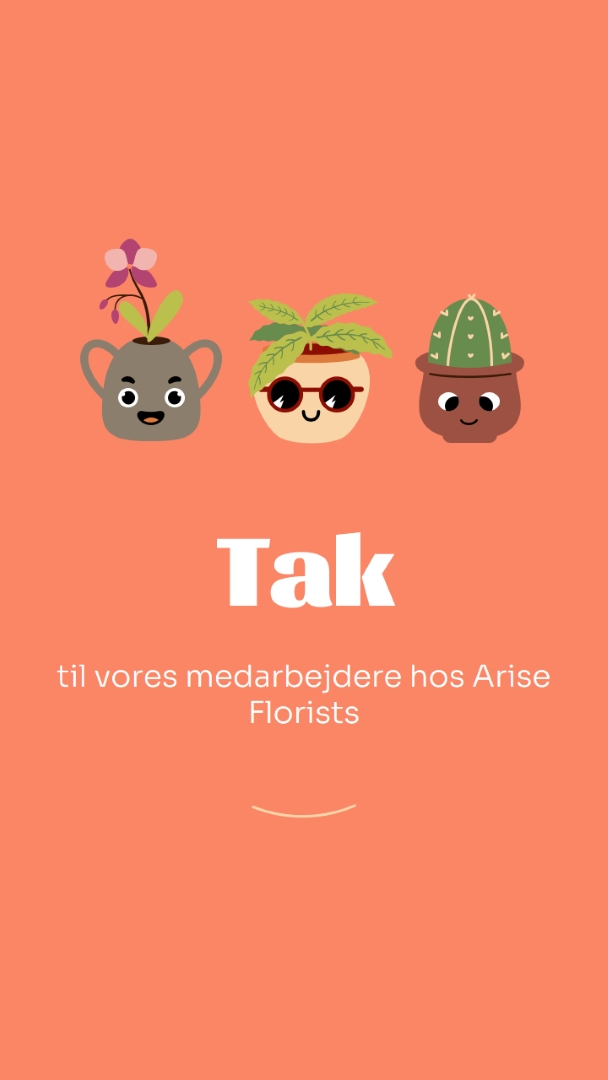 Takkekort for medarbejderne orange bright,simple,plants,cute,fun,graphic