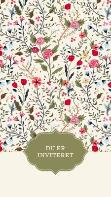 Du er inviteret green antique,elegant,graphic