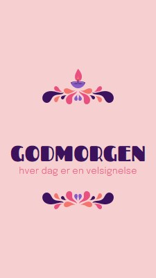 Hver dag er en velsignelse pink modern,playful,graphics,bright,typographic,art-nouveau