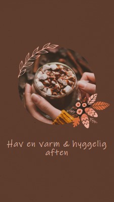 En varm og hyggelig aften brown modern,simple,frame,botanical,handwriting,