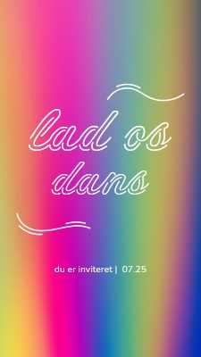 Lad os danse, du er inviteret pink bold,bright,typographic