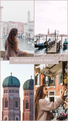 Min sommer i udlandet brown simple,grid,collage