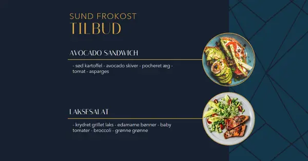 Sunde frokosttilbud blue elegant,simple,geometric