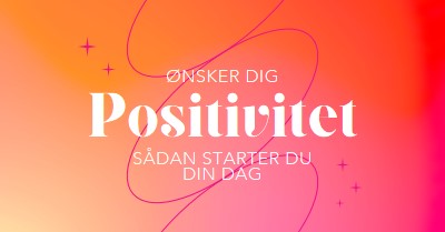 Ønsker dig positivitet pink modern,line,gradient,simple,typographic