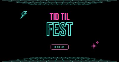 Tid til at feste black bold,neon,outline,grid,sci-fi